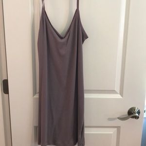 Lilac ribbed cotton dress